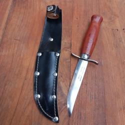Joli Couteau PUUKKO SANDVIK SWEDEN avec Étui en cuir