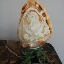 coquillage gravés camé  x 2