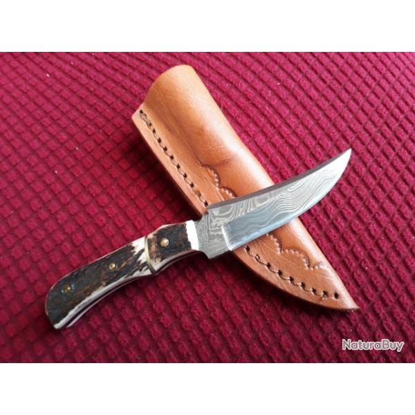 COUTEAU DAMAS BOIS DE CERF