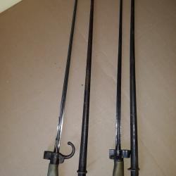 lots baionnettes Gras Lebel collection grande guerre WW 1 militaria