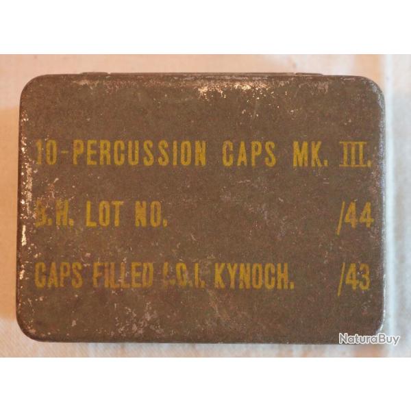 W /| D - British Military Small 10-Percussion Caps Mk.III Metal Container Tin  COU24US009