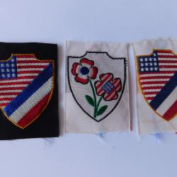 LOT 3 INSIGNES TISSU LIBERATION AUTHENTIQUES WW2 39-45