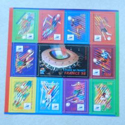planche de 10 timbres 3 francs Foot - Stade de France 1998