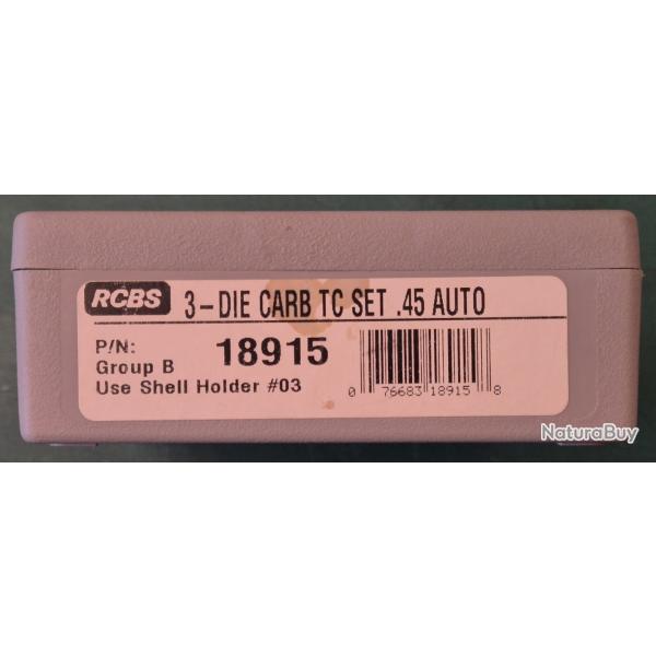 Jeux d'outils RCBS 3-Die Set cal.45 ACP #18915 (Groupe B)