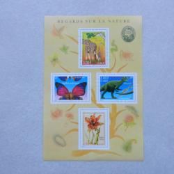 planche de 4 timbres regards sur la nature La Poste 2000