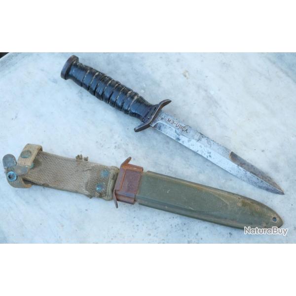RARE Couteau poignard USM3 UTICA airborne US paratroopers  NORMANDIE 1944