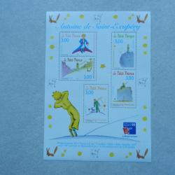 planche de 5 timbres 3 francs Antoine de St. Exupéry 1998