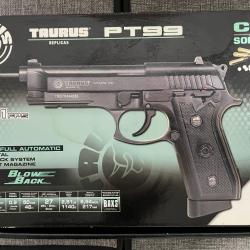 Réplique Pistolet Taurus PT99 CO2 Full Metal Blowback + Holster & Accessoires
