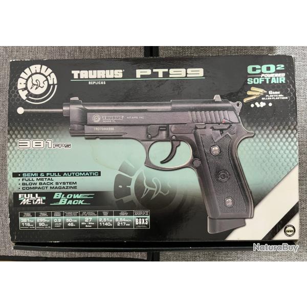 Rplique Pistolet Taurus PT99 CO2 Full Metal Blowback + Holster & Accessoires