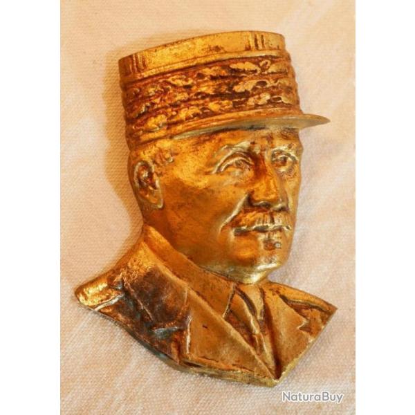 RARE - GRANDE Broche mtal dor du Marchal Ptain Visa de Censure 6,5 cm ! - REF LIS23WW004