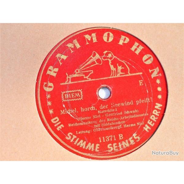 Disque militaire 25 cm CHANTS DE MARCHE der Seewind pfeift poque WWII