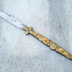 Grand Couteau 47,5 cm pliant Navaja Vendetta XIXème siècle Lame signée Pique à Oloron RF CAE25NAV001