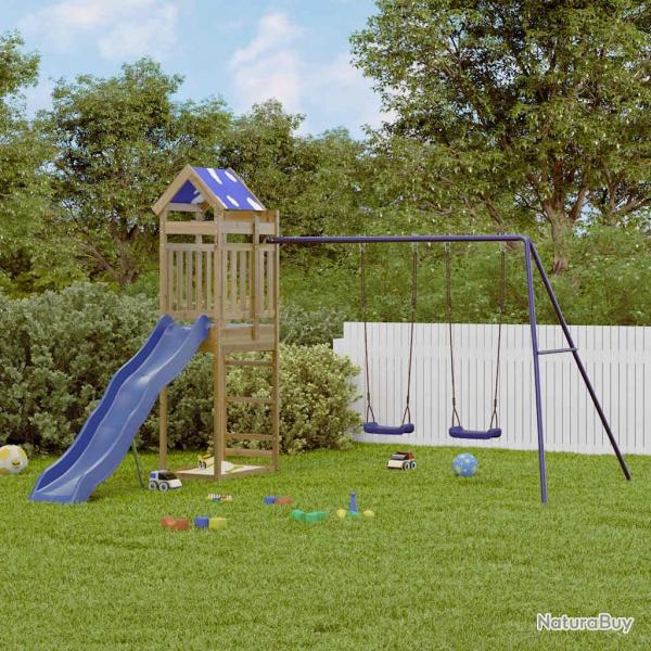 Aire de jeux d'extrieur bois de pin imprgn alsavelo