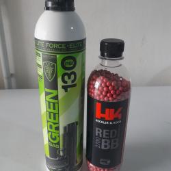 lot de gaz et bille airsoft