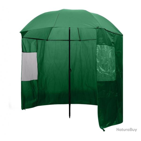 Parapluie pche polyester vert 240x210 cm impermable avec paroi latrale