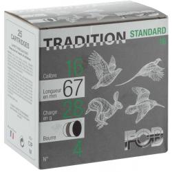 CARTOUCHES FOB STANDARD 28 CHASSE - BOURRE GRASSE - CAL. 16/67 n°7