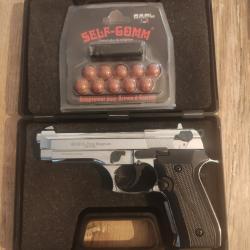 Pistolet à blanc de défense Ekol Firat Magnum 9mm Chrome + Embout Gomm Cogne lanceur de balles