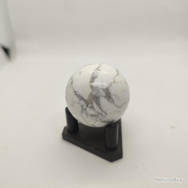 Boule pierre naturelle blanche howlite  blaser et maral