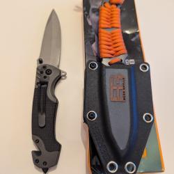 *1 Couteau Gerber Bear Grylls + couteau tactique avec brise vitre et coupe cable*