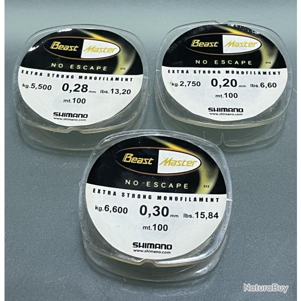 3 BOBINES FIL DE PECHE SHIMANO 0,20  0,28  0,30