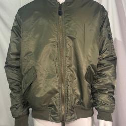 Bomber MA-1 Flight Jacket Vert Kaki - Taille XL - NEUF