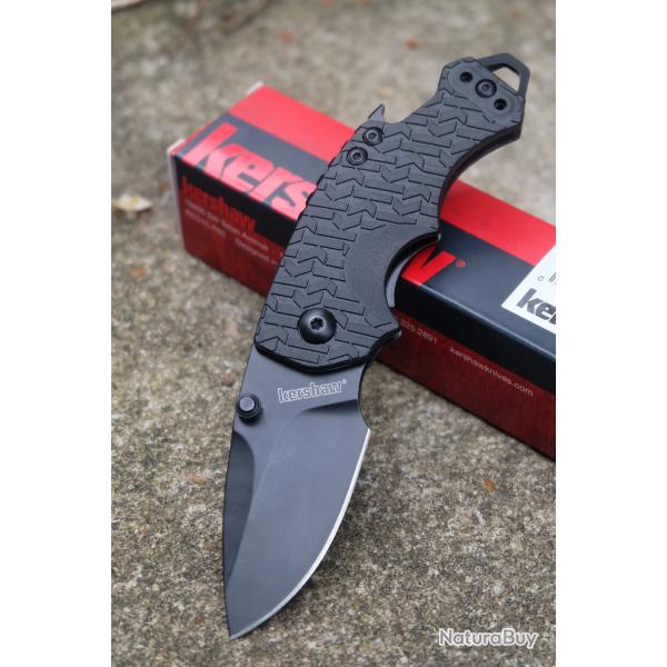 Couteau Pliant Kershaw Shuffle Lame Drop Point Acier 8Cr13MoV Manche GFN Linerlock Tourne Vis