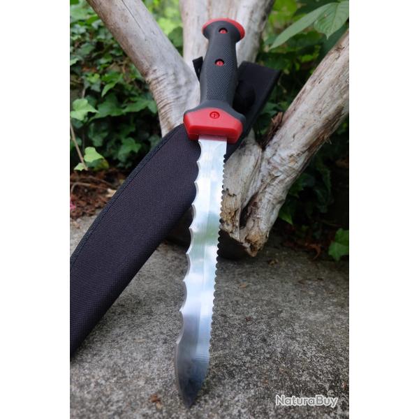 Couteau  Lever les filets Lame Souple Acier Inox Manche ABS Black/Red Etui Nylon