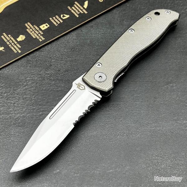 Couteau Gerber Air Ranger Linerlock Lame Acier Inoxydable Dentele Bead Blast Manche Aluminium