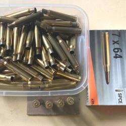 Douilles / etuis 7 x 64 Decathlon  Solognac tirées 1 x