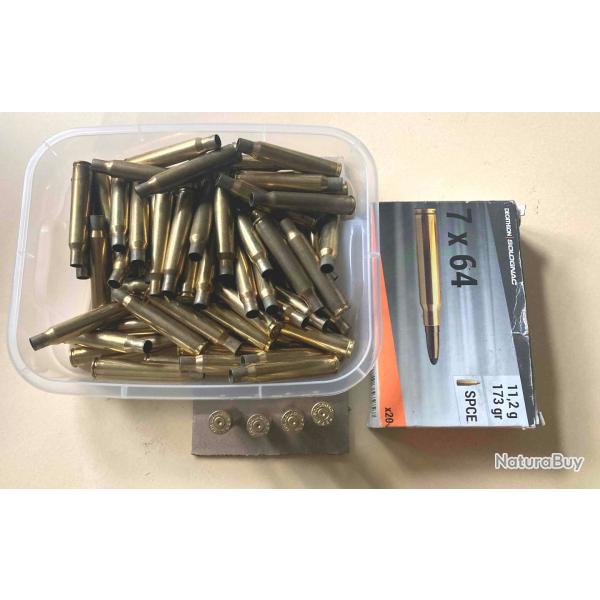 Douilles / etuis 7 x 64 Decathlon  Solognac tires 1 x