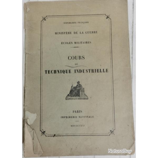 Cours de technique industrielle DE 1921.