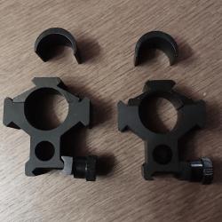2 anneaux de montage lunette sniper airsoft