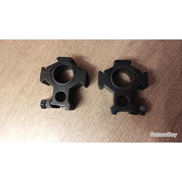 Anneaux de Montage 25/30mm Triple Rail