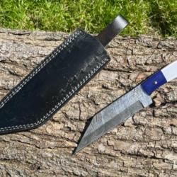 Couteau SCRAMASAXE damas forgé LLF 25cm édition patriote enchère