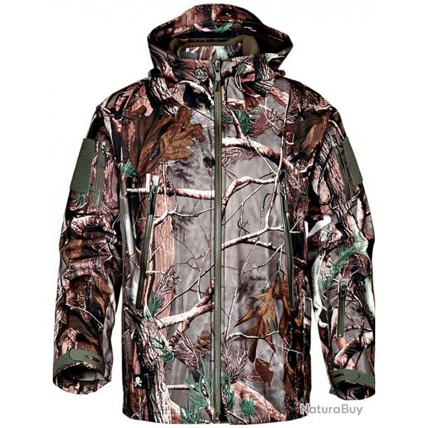 Veste Softshell taille S  3XXL avec doublure Polaire Chaude Impermable avec capuche