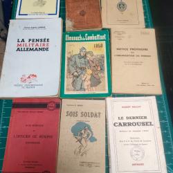 Lot de 9 livres militaire, notices, aide-mémoire,etc..