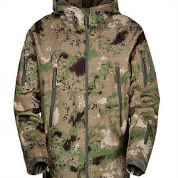 Veste Softshell taille S à 3XXL avec doublure Polaire Chaude Imperméable avec capuche Vert