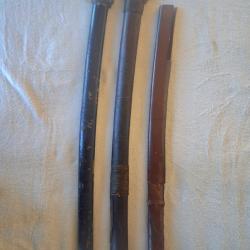 Lot de 3 fourreaux  saya  pour sabre katana shin  gunto militaires  japonais