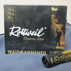 10 cartouches Rottweil 12/70 en 36g no 7 BJ
