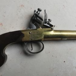Pistolet silex marine Anglais en bronze