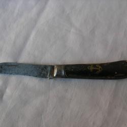 WW1 FRANCE COUTEAU DE POCHE FRANCAIS PLIANT ANCRE DE MARINE COLONIAL 14-18