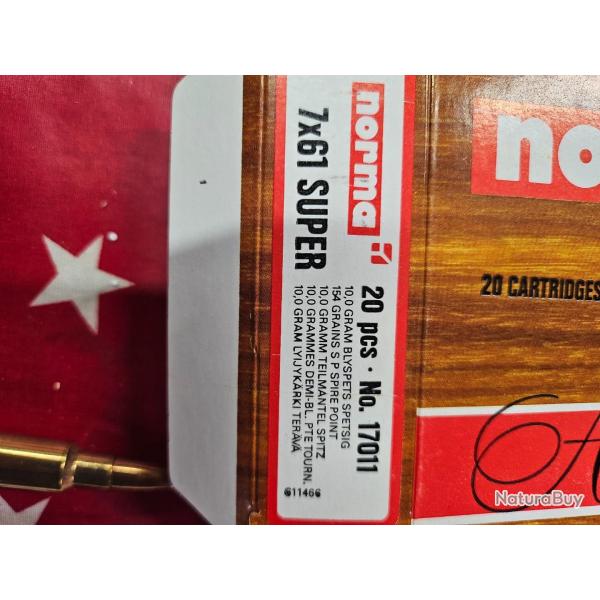 20 Cartouches 7x61 Super Norma