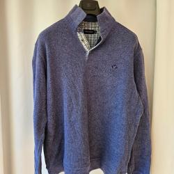 Pull à col polo de marque Ethnic Blue en coton et polyester violet.