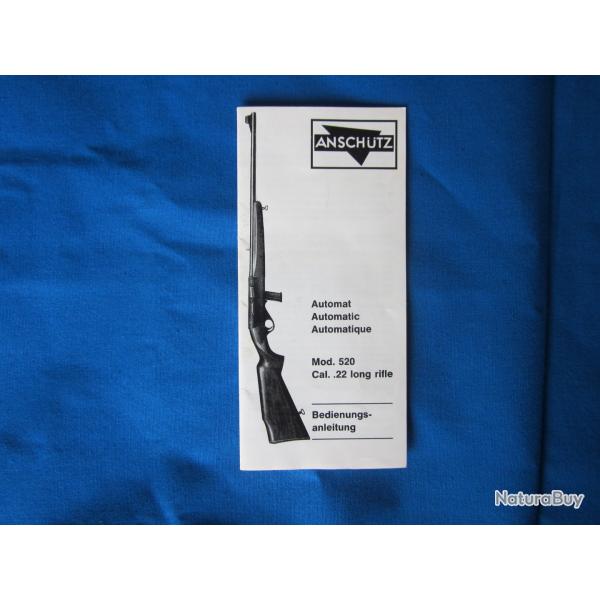 Notice papier d'origine - ANSCHUTZ modle 520