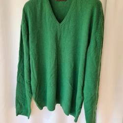 Pull à col en V de marque Laksen en laine,  vert
