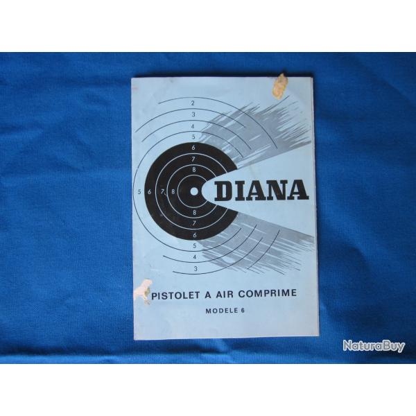 Notice papier d'origine - DIANA modle 6 avec deux crans de mire