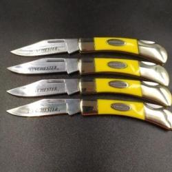 LOT DE 4 COUTEAUX PLIANT WINCHESTER FACON OS ET LAITON 609X4
