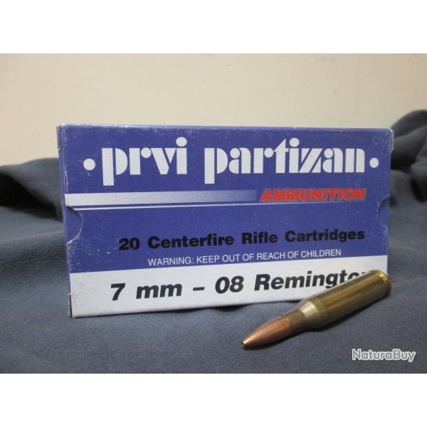 20 cartouches en 7.08/7mm 08 de Partizan 120gn HP