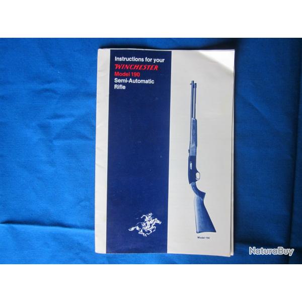 Notice papier d'origine - Winchester modle 190