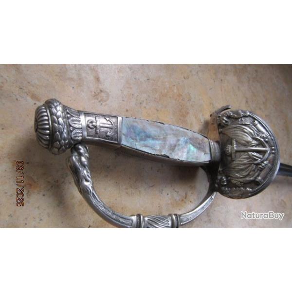 pe officier suprieur marine impriale 1empire Napolon amiral Argent ss fourreau nacre Solingen